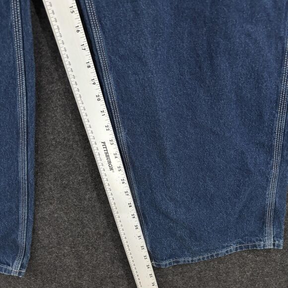 Carhartt Jeans Mens 46x34 Blue Loose Original Fit Work Dungaree Denim Pants - Picture 6 of 12